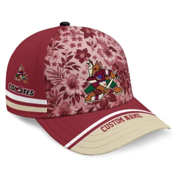 Arizona Coyotes Cap - Custom Tropical Floral Red