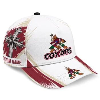 Arizona Coyotes Cap - Personalized Grunge Cross Red White