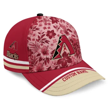 Arizona Diamondbacks Cap - Custom Tropical Floral Red