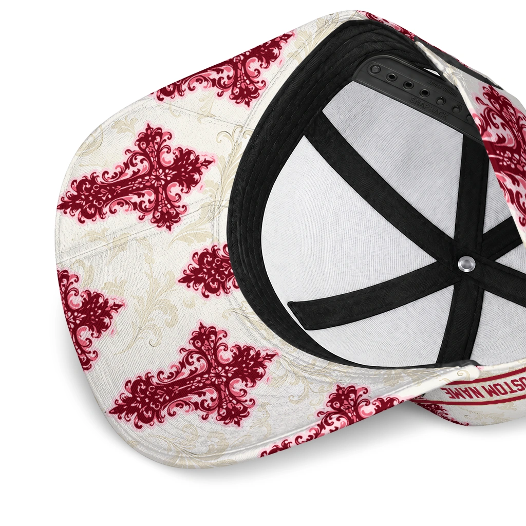 arizona-diamondbacks-cap-customized-damask-pattern-red-white-high-quality.webp