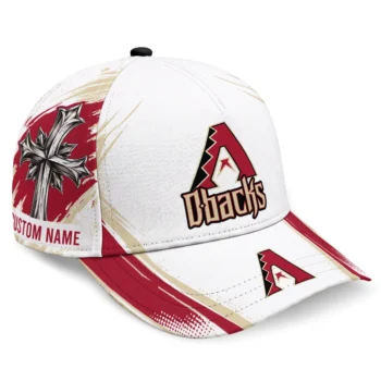 Arizona Diamondbacks Cap - Personalized Grunge Cross Red White