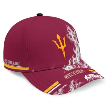 Arizona State Sun Devils Cap - Personalized Smoke Flames Maroon
