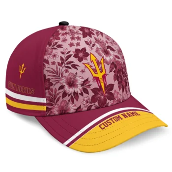 Arizona State Sun Devils Cap - Personalized Tropical Floral Maroon