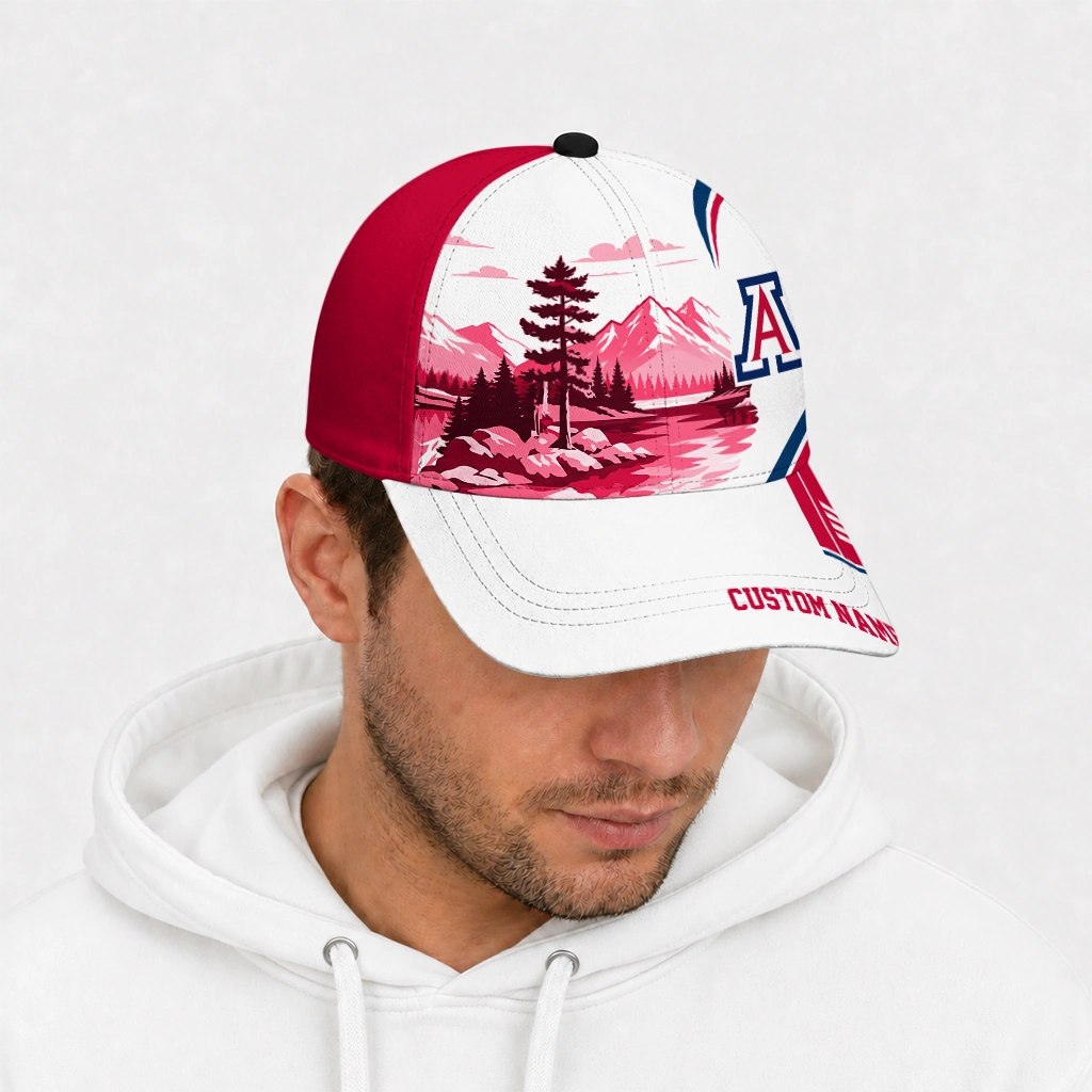 arizona-wildcats-cap-custom-flat-illustration-red-white-new-arrival.webp