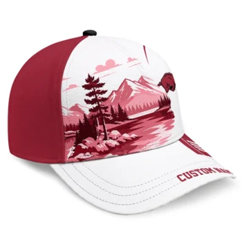 Arkansas Razorbacks Cap - Custom Flat Illustration Red White