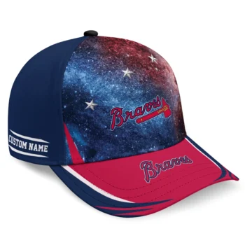 Atlanta Braves Cap - Custom Galaxy Nebula Navy