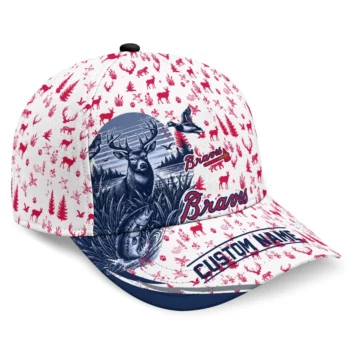 Atlanta Braves Cap - Custom Toile Pattern Navy White