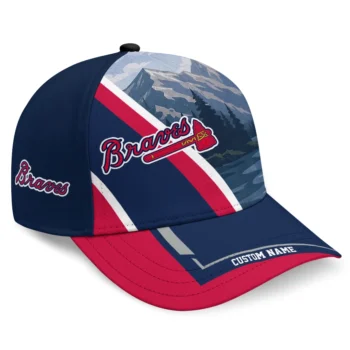 Atlanta Braves Cap - Customized Diagonal Slash Navy
