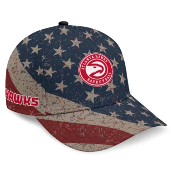 Atlanta Hawks Cap - Custom Distressed Stars Navy