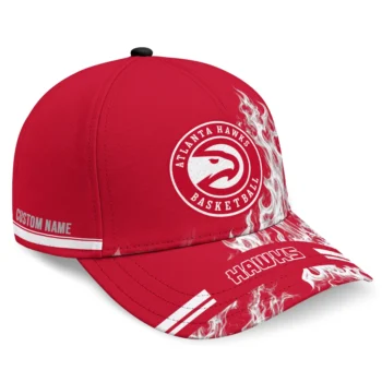 Atlanta Hawks Cap - Custom Smoke Flames Red