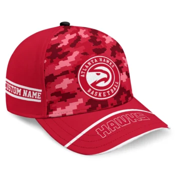 Atlanta Hawks Cap - Customized Pixel Camo Red