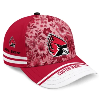 Ball State Cardinals Cap - Customized Tropical Floral Red