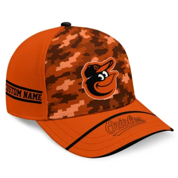 Baltimore Orioles Cap - Customized Pixel Camo Orange