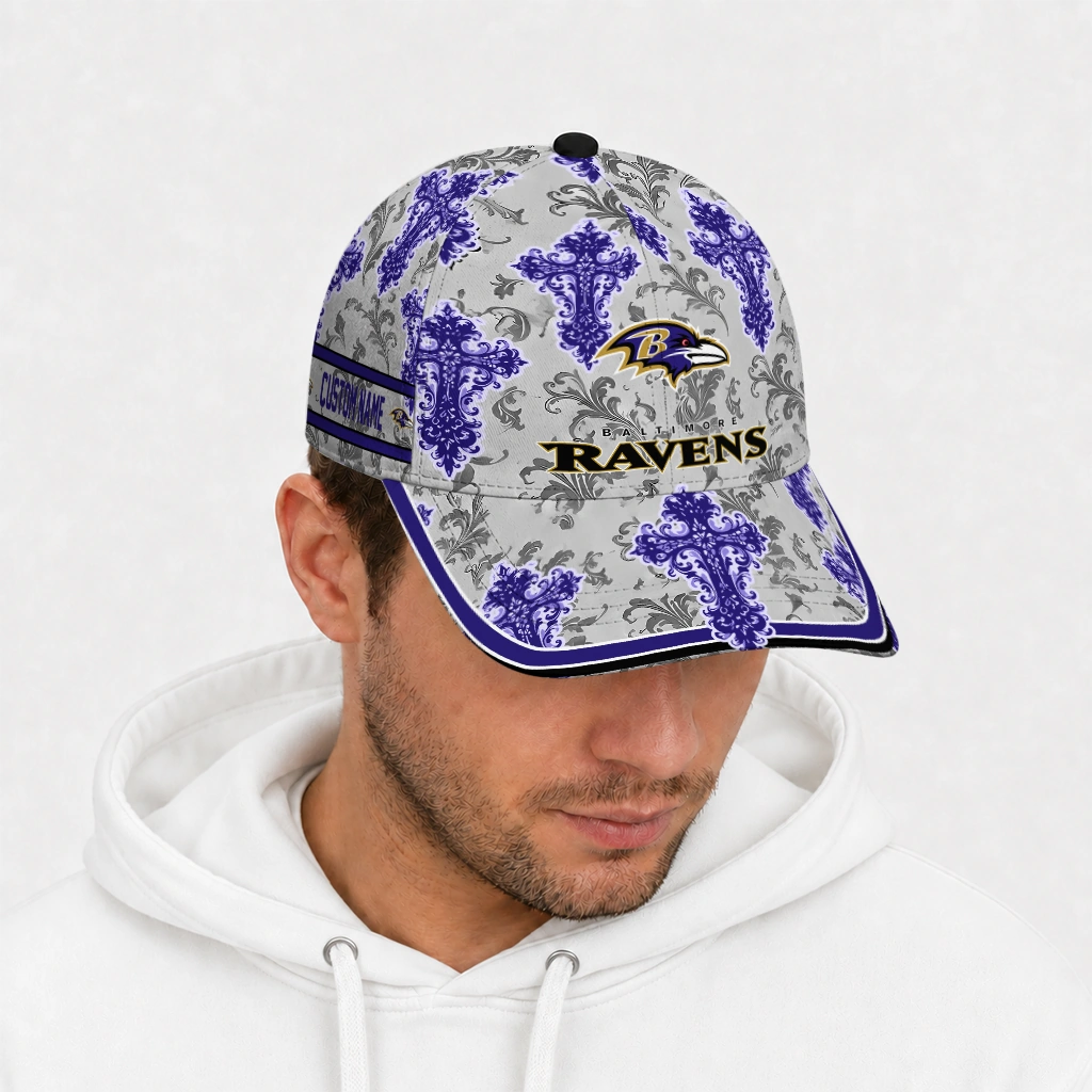baltimore-ravens-cap-custom-damask-pattern-purple-white-new-arrival.webp