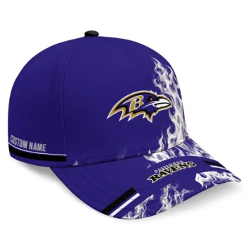 Baltimore Ravens Cap - Custom Smoke Flames Purple