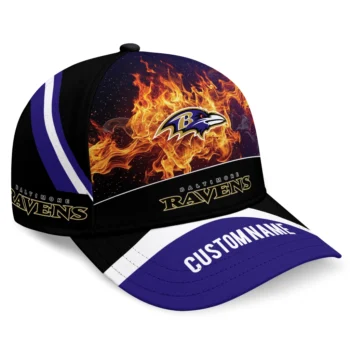 Baltimore Ravens Cap - Personalized Blazing Fire Purple