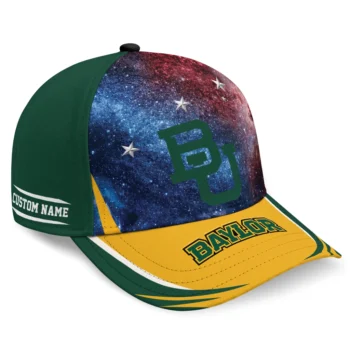 Baylor Bears Cap - Personalized Galaxy Nebula Green