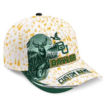 Baylor Bears Cap - Personalized Toile Pattern Green White