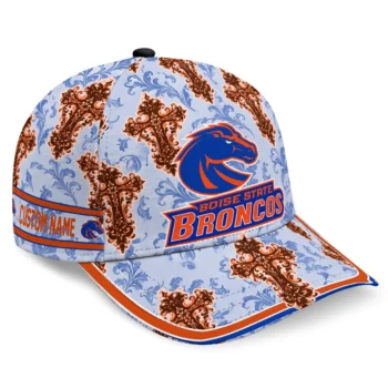 Boise State Broncos Cap - Custom Damask Pattern Orange White
