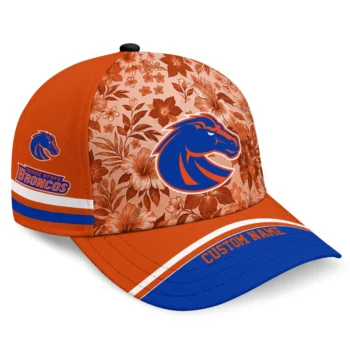 Boise State Broncos Cap - Custom Tropical Floral Orange
