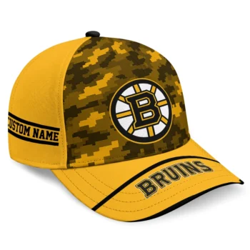 Boston Bruins Cap - Custom Pixel Camo Gold