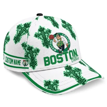 Boston Celtics Cap - Customized Damask Pattern Green White
