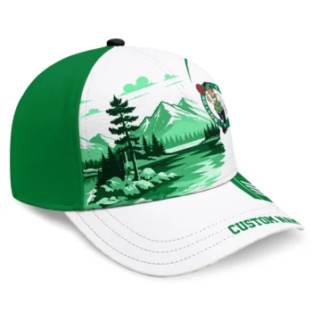 Boston Celtics Cap - Customized Flat Illustration Green White