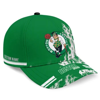 Boston Celtics Cap - Customized Smoke Flames Green
