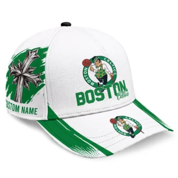 Boston Celtics Cap - Personalized Grunge Cross Green White