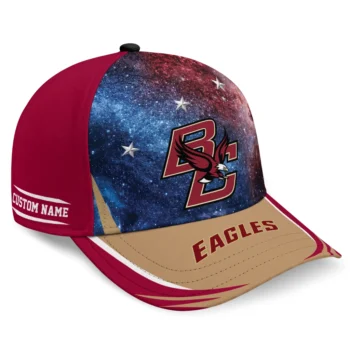 Boston College Eagles Cap - Personalized Galaxy Nebula Maroon