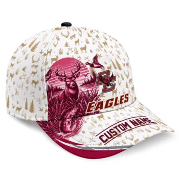 Boston College Eagles Cap - Personalized Toile Pattern Maroon White