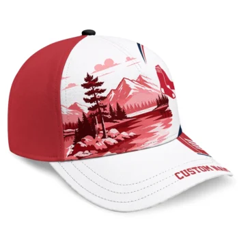 Boston Red Sox Cap - Customized Flat Illustration Red White