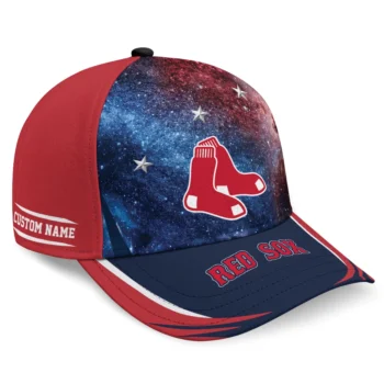 Boston Red Sox Cap - Personalized Galaxy Nebula Red