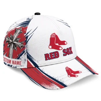 Boston Red Sox Cap - Personalized Grunge Cross Red White