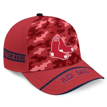 Boston Red Sox Cap - Personalized Pixel Camo Red