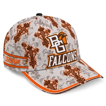 Bowling Green Falcons Cap - Custom Damask Pattern Orange White