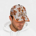 bowling-green-falcons-cap-custom-damask-pattern-orange-white-best-selling.webp