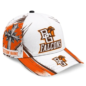 Bowling Green Falcons Cap - Custom Grunge Cross Orange White