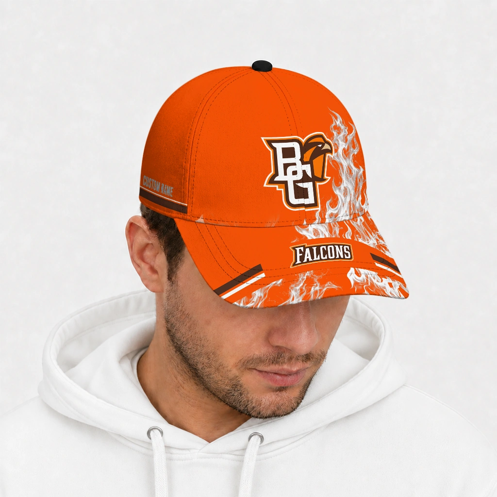 bowling-green-falcons-cap-custom-smoke-flames-orange-new-arrival.webp