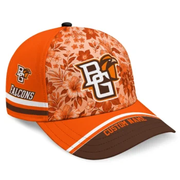 Bowling Green Falcons Cap - Custom Tropical Floral Orange