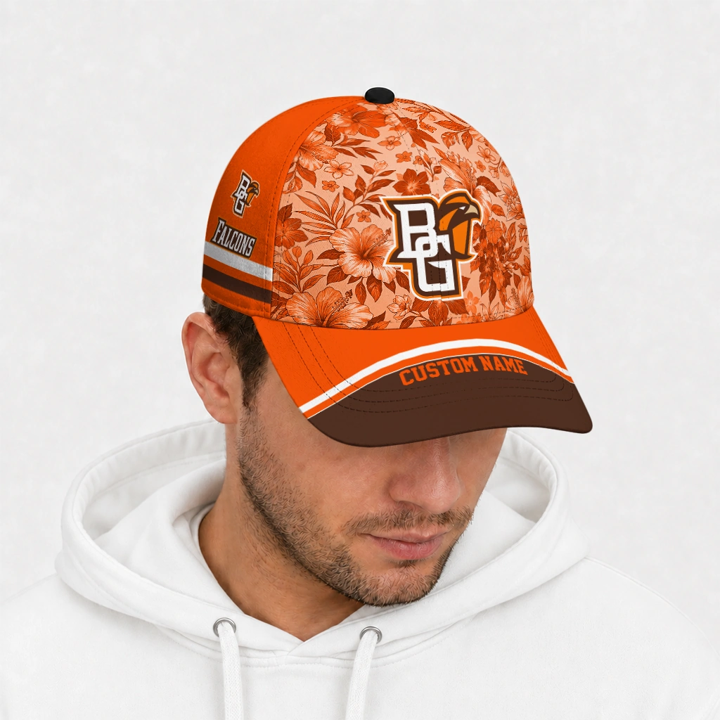 bowling-green-falcons-cap-custom-tropical-floral-orange-new-arrival.webp