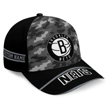 Brooklyn Nets Cap - Custom Pixel Camo Black