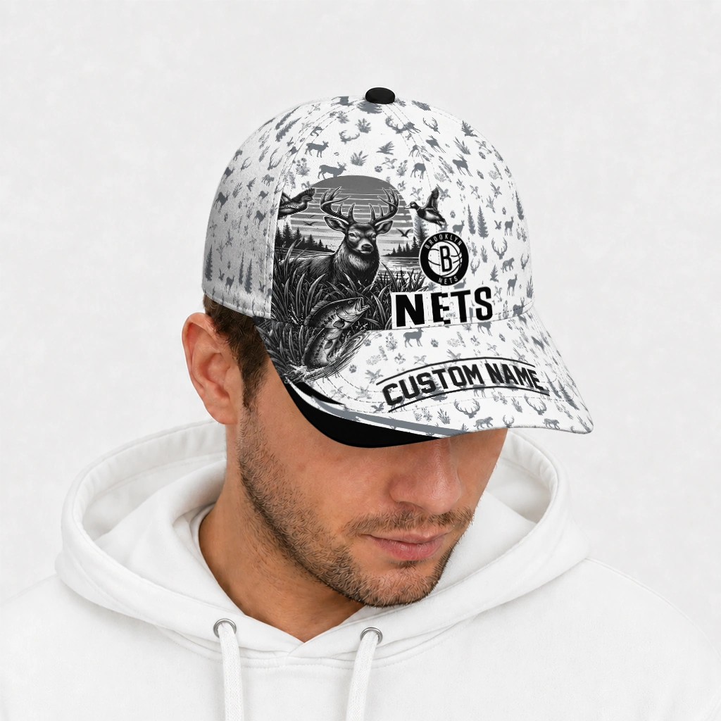brooklyn-nets-cap-custom-toile-pattern-black-white-new-arrival.webp