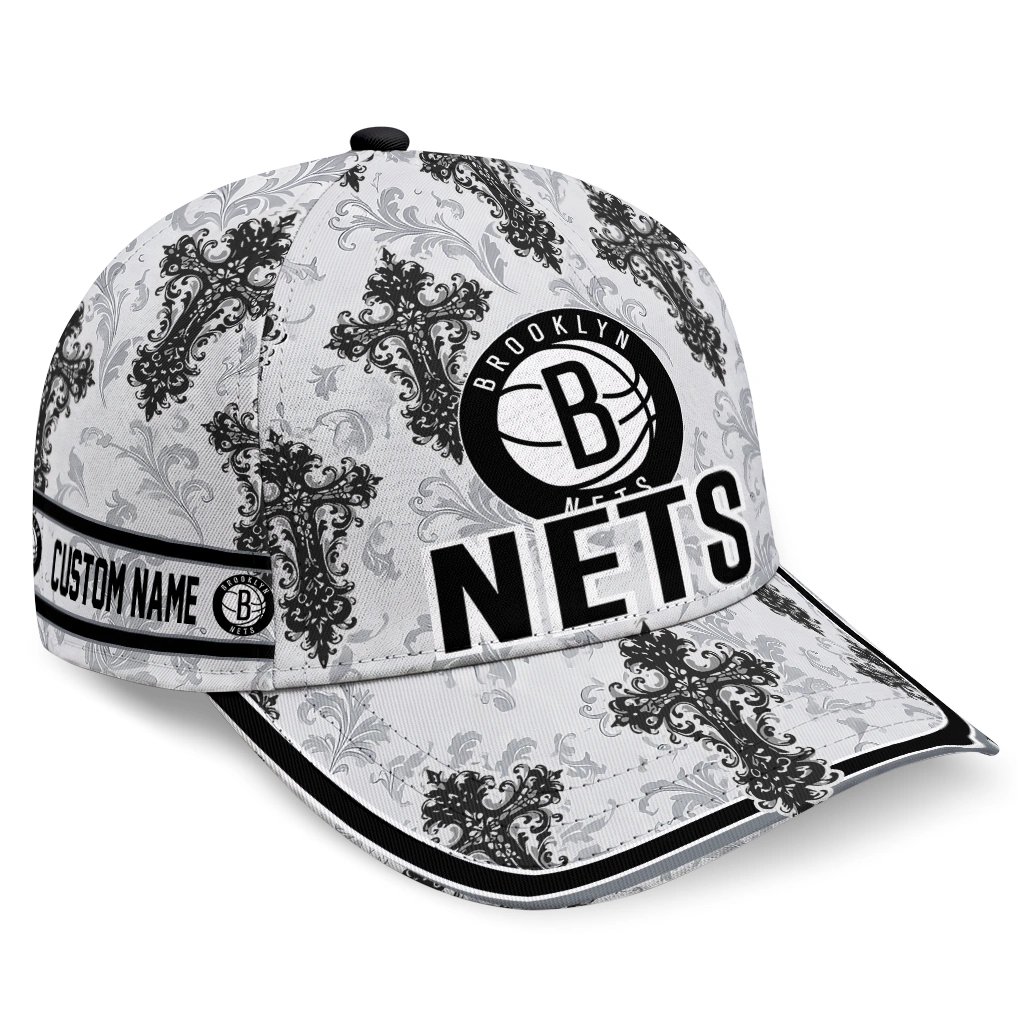 brooklyn-nets-cap-personalized-damask-pattern-black-white-best-selling.webp brooklyn nets cap personalized damask pattern black white best selling