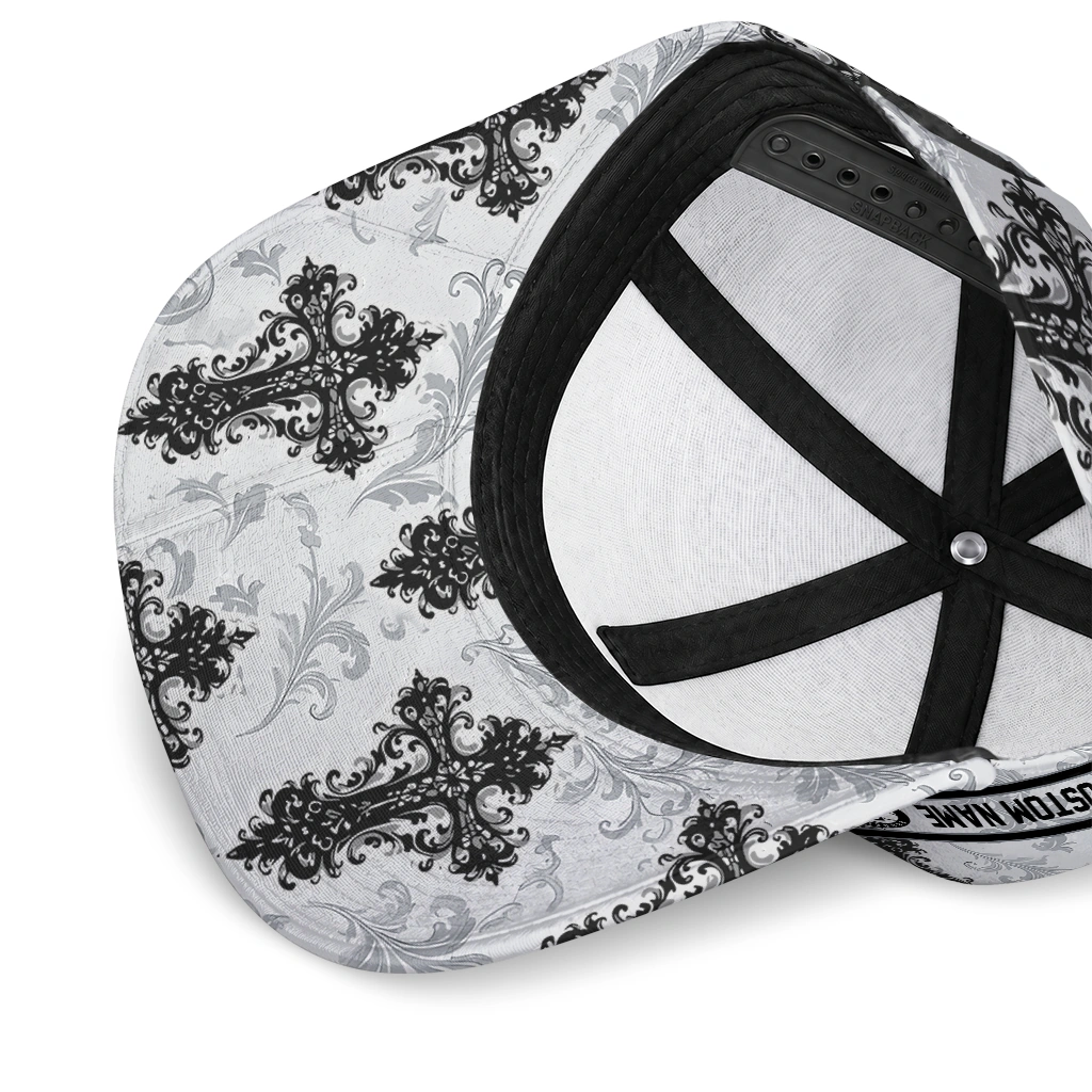 brooklyn-nets-cap-personalized-damask-pattern-black-white-high-quality.webp
