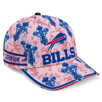 Buffalo Bills Cap - Customized Damask Pattern Blue White