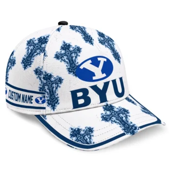 BYU Cougars Cap - Customized Damask Pattern Blue White