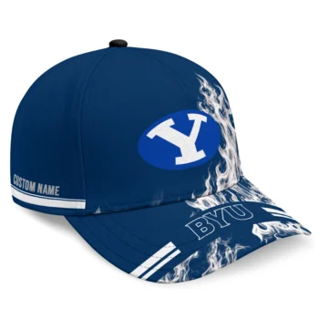 BYU Cougars Cap - Customized Smoke Flames Blue