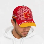 calgary-flames-cap-custom-tropical-floral-red-best-selling.webp