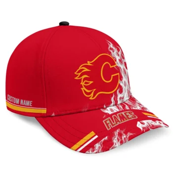 Calgary Flames Cap - Customized Smoke Flames Red